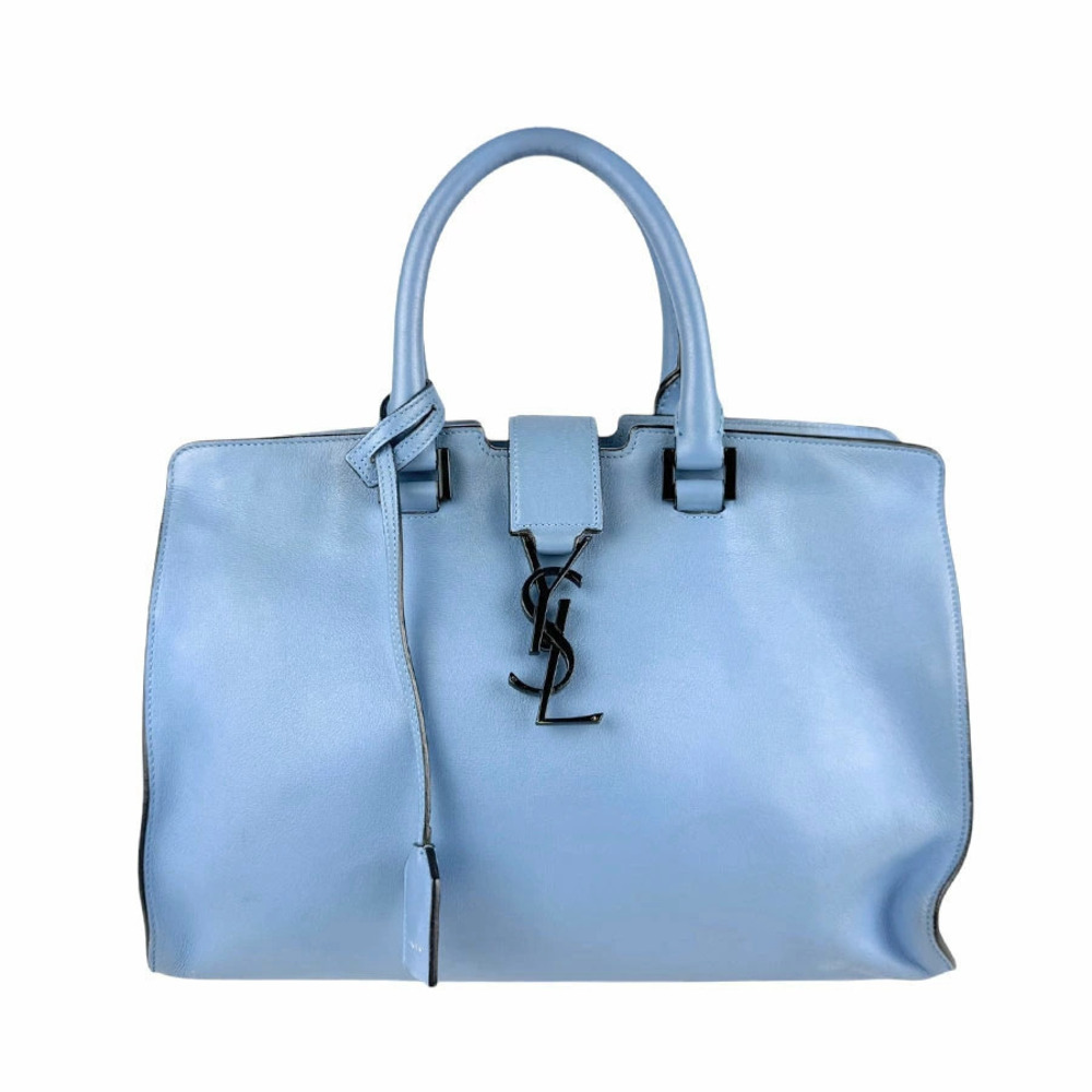 Saint Laurent Baby Cabas Leather 2way Shoulder Bag Blue